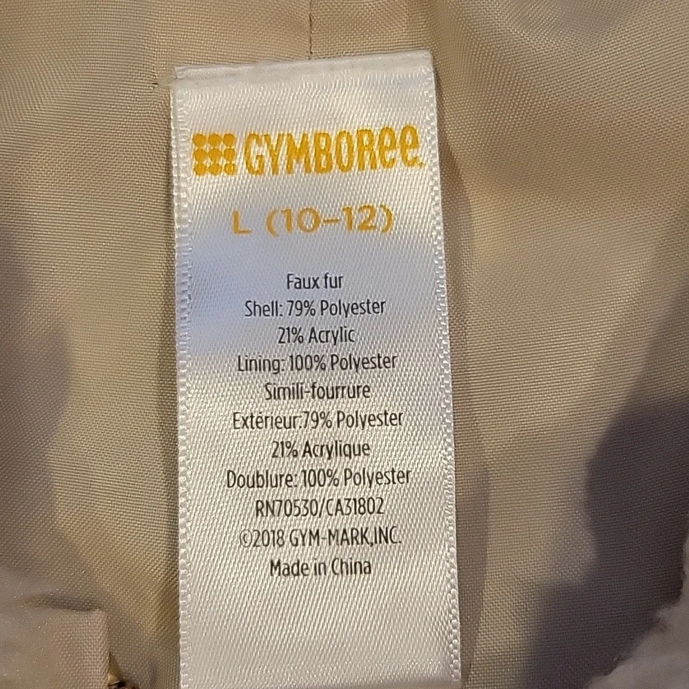 Gymboree Ivory Sherpa Bomber Jacket Full Zip Girls Large 10/12